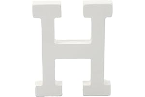 HOME SOLAZZIA Dekorative weiße Holzbuchstaben und Zahlen, 15 cm (H)