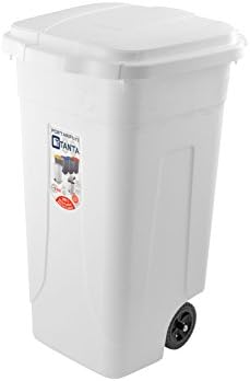 Bidone raccolta differenziata Mobil Plastic Lt. 80 con ruote - Bianco
