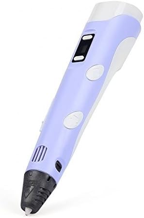 YESTECH 2nd Generation (New Version) 3D Printing Pen Stereoscopic Drawing Pen for Arts Crafts Printing with LCD Screen Free 3 Color 1.75mm PLA /ABS Filament (Purple)