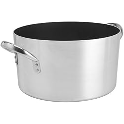 Casseroles Agnelli Platinum Marmite Haute en Aluminium, avec 2 Poignées en Acier INOX, Argent, 40 litres