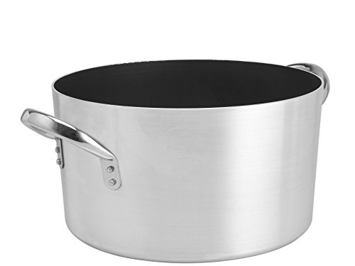 Casseroles Agnelli Platinum Marmite Haute en Aluminium, avec 2 Poignées en Acier INOX, Argent, 40 litres