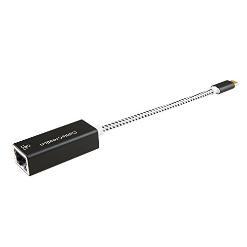 usb-c zu Ethernet Adapter, cablecreation USB Typ C bis RJ45 Gigabit Ethernet Adapter, kleine Größe und keine Drive erforderlich, schwarz & weiß Aluminium - 5