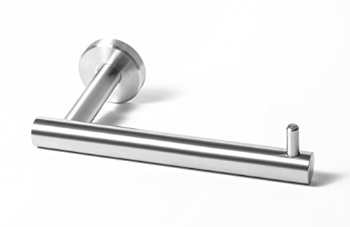 Preisvergleich Produktbild JALO / Premium Toilettenpapierhalter aus Edelstahl, matt / hochwertiger Klopapierhalter - WC-Papierhalter zum Bohren ohne Deckel / 16,8 x 16,6 x 5 cm