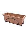 Material: polipropileno Plastiken Terra Balconera Plato Integrado+Soporte, Terracota, 50x24x18 cm