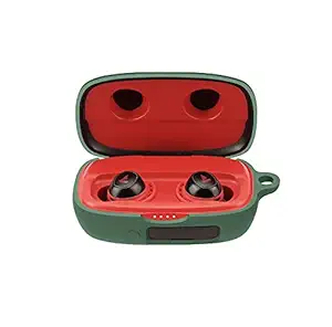 Guleel Soft Silicone 360 Full Protection Case Cover Compatible with Boat Airdopes 441 Pro Cover with Hook (Cover Only) (Dark Green)