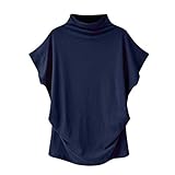 Damen Einfarbig Chiffon Bluse V-Ausschnitt Elegante Langarm Tunika Casual Top mit 3/4 Ärmel Locker Damen Sommer T-Shirt Kurzarm Basic Tee Casual Lose Swing Bluse Tunika Tops Einfarbig Frauen Bluse, 3/4 Glocken Ärmel mit Netzstoff am Ärmel Oberteile Blusen Damen Tops Sommer Crop Tops Damen Sexy Einfarbig Damen V-Ausschnitt Kariert Bluse 3/4 Ärmel Kurzarm Reißverschluss Tunika Longshirt Hemd Tops T-Shirt