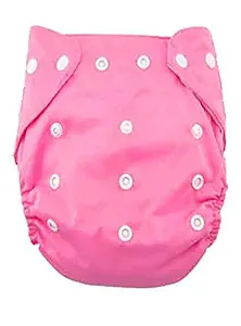 Babique 1pc Adjustable Reusable Baby Washable Cloth Diaper Nappies for Babies of Ages 0 to 2 Years (Pink) with Free Insert