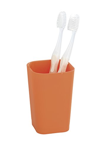 WENKO 18964100 Zahnputzbecher Rainbow Orange - Soft Touch, Kunststoff - Polystyrol, 7.3 x 11 x 7.3 cm, Orange