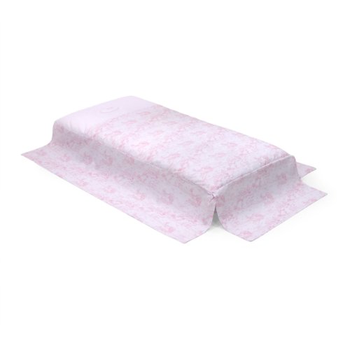 Cambrass 70 x 140 cm Cotbed Quilt/ Bedspread Collection Toile (Pink/ White)