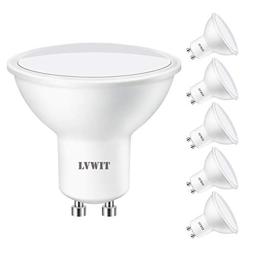 LVWIT 6W Ampoules LED GU10, Equivalente à Ampoule Incandescence 40W, 500Lm 3000K Blanc Chaud, Angle de faisceau de 110 degrés, Non Dimmable, Lot de 6