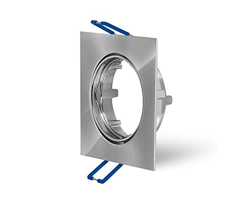 Preisvergleich Produktbild Einbaurahmen Einbauring Deckeneinbauring Ring schwenkbar Eckig Edestahl gebürstet 80x80mm