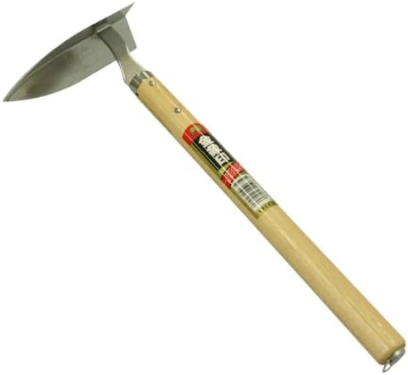 Asaka Japanese Garden Landscaping Triangle Hoe with Stainless Steel Blade & Wood Handle