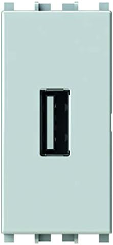 4Box 4b.v14.USB CHARGER USB 2.1 AMP COMPATIBLE WITH VIMAR PLANA, 250 V, White