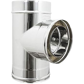 CANNA FUMARIA INOX DOPPIA PARETE CURVA 45 ° diametro mm 80 int. 130 est