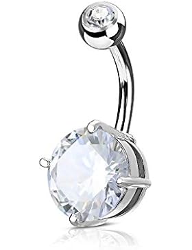 beyoutifulthings Bauch-nabelpiercing Stab-dicke 1,6mm Stab-länge 8mm Kugel 5mm Nabel Piercing Schmuck Edelstahl...