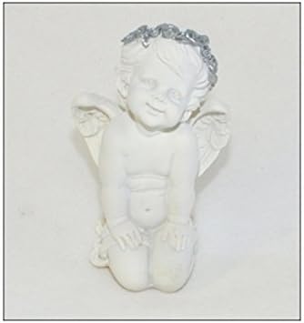 Kneeling Angel White/Silver Decoration Furniture Christmas