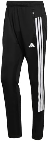 adidas Uomo Workout Essentials all-Set 3-Stripes Knit Pants, Black/White, M