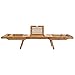 Produktbild lyrlody Badewanne Caddy, 2 in 1 Erweiterung Badewannenbretter Bambus Badewanne Tablett Badetisch mit ausziehbaren Beinen, zur Benutzung auf Wanne, Sofa und Bett,110.8 x 22.5 x 21cm