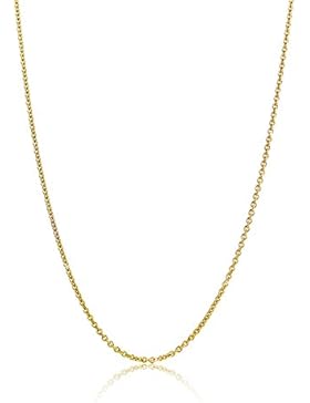 Orvoi Damen Ankerkette Halskette 14 Karat (585) GelbGold Anker rund Kette Goldkette 1,1 mm breit 45cm lange