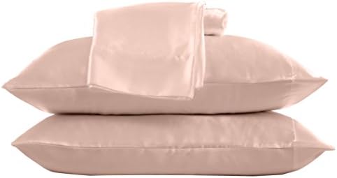 Satin Radiance Luxury Charmeuse Soft Standard Satin Pillowcase (Set of 2), 20" x 30", Blush Pink, 2 Piece