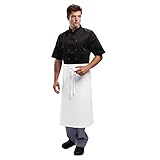 Whites Chefs Clothing Apparel Regular Waist Apron Polycotton White Kitchen Catering