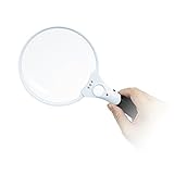 Allescool Lente Ingrandimento Extra Grande con Luce LED, 2X 4X 45X - Ingranditor