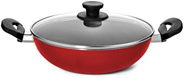 Pigeon Mio Aluminum Kadai with Lid , 240mm, Pink