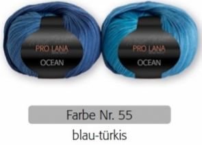 50g Pro Lana Meine Wolle "OCEAN" - blau/türkis
