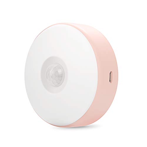 Luce notturna a LED con sensore di movimento, ricaricabile tramite USB, luce notturna a variazione di colore, luce per corridoio, armadio, armadio, scale, bagno, bastone ovunque ?rosa?