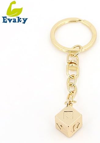 Evaky Han Solo Star Wars Lucky Charm Dice Prop-Dice with Link Chain Star Wars Sabacc Gold Millennium Falcon (Alloy)