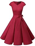 1950er Vintage Polka Dots Rockabilly Audrey Hepburn Kleid. Dies lassisches Design ist Mode für immer, der nie aus der Mode sein.