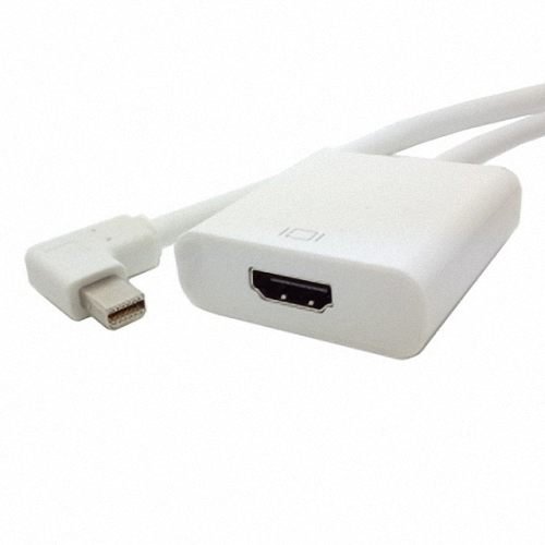 chenyang links gewinkelt 90 Grad Mini DisplayPort DP auf HDMI Buchse Kabel Adapter Weiß Farbe 20 cm für MacBook und ATI - 3