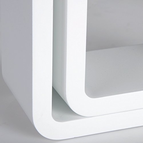 WOLTU #65 3er Set Lounge Cube Regal Retro Wandregal Bücherregal, MDF Holz (Weiß) - 6