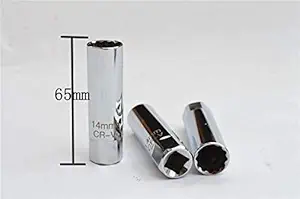 WorldCare High strength magnetic spark plug socket wrench 3/8 16MM 14MM Spark Plug Socket Magnetic Removal Tool : 16mm with magnetic