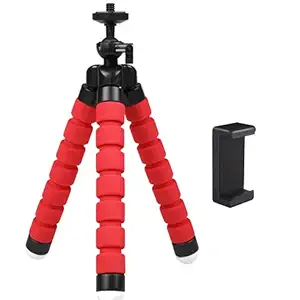 ACED 6inch Flexible Tripod for Mobile Phone, DSLR and GoPro. with 180 Holder.This Phone Holder,Mobile Holder is Ideal for Video Recording, Online Classes (RED)