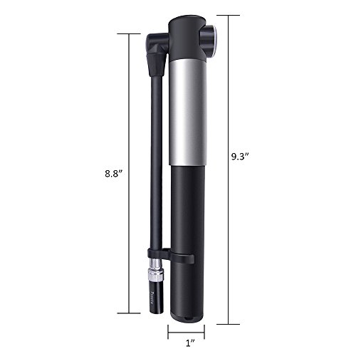 WOLFWILL tragbar Fahrrad Luftpumpe Mini Pumpe mit Manometer 210 PSI Gauge - 3