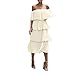 Produktbild Bfmyxgs Fashion Women Chiffon Off Shoulder Ruffles Solid Evening Party Layered Dress Cake Dress