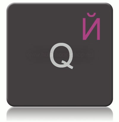 Russiche Tastaturaufkleber, transparent, laminierte matte Oberfläche, für MAC (Apple) Tastaturen, Made in Germany, Rosa - 3