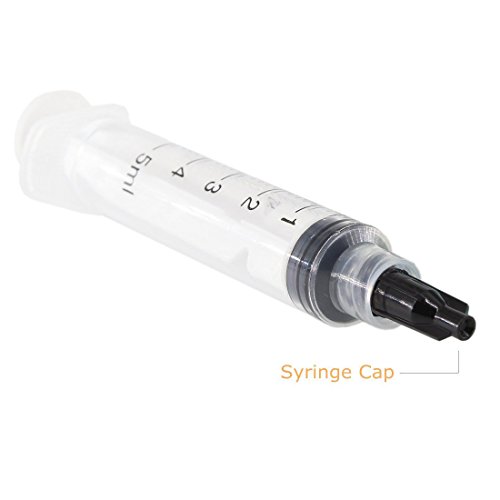 Spritze mit Nadeln mit stumpfer Spitze und Caps – 20ml, 5ml, 3 ml, 1 ml, und 14Gx1.5 “ 16Gx1.5 “ 18Gx1.5 “ 20Gx1.5 “ für Nachfüllung und Mess E-Saft, E-Liquids, E -cigs, Vape, Leimgerät, Ölabgabe - 4
