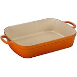 Le Creuset - Bandeja rectangular de hierro colado esmaltado, 33 cm, color volcánico