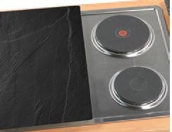 MQ 2x Glas Abdeckplatte Herdabdeckplatte Herdabdeckung Ceranfeld Induktionsfeld und speziell Elektroherd Schiefer Look Neu - 2