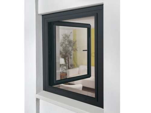 Preisvergleich Produktbild Aluminium Insektenschutzfenster Teleskop Fliegengitter Mückengitter 70x80 cm bis 120 x 140 (Anthranzit)