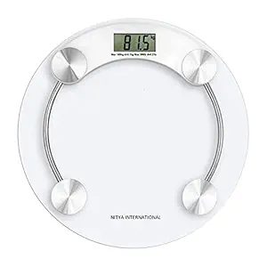 NITYA- Digital Glass Weighing Machine Round Personal Weighing Scale for Weight Machine