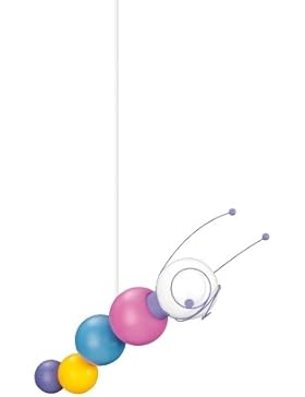 Massive Ruby–Lenker Radaufhängung Beleuchtung (Metall, Holz, E27, Synthetik, Mehrfarbig, weiß, Kinder 's Zimmer)