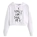 Produktbild Qmber Damen Shirts Tees Tops Oberteile Oversize Pullover Sweatshirts Pulli Hoodie Elegant Hemden Langarm Blusen Tuniken, Buchstaben LangarmXS,Weiß7