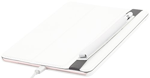 StilGut Pencil-Halter für Apple 9,7″ iPad Pro und iPad Pro 10.5″ aus echtem Leder. Stift-Halterung zur sicheren Aufbewahrung des Apple Pens, Weiß - 4