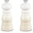 Le Creuset Classic Salt and Pepper Mill Set, Personal Use, Chip-resistant ABS Plastic, Anti-Corrosion, 11 cm, Meringue, 44900117160000