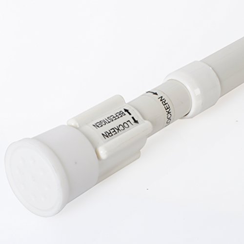 Woltu BZ4107ws Duschvorhangstange Teleskopstange Klemmstange, Edelstahl, Verstellbereich 112 – 200 cm, Weiß - 4