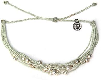 Pura Vida Platinum Minty Green Bracelet- Includes 27 Silver Beads and an Iron-Coated Charm