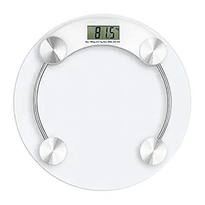 MCP Digital Glass Weighing Machine Round Personal weighing scale for home use Weight Machine (Transparent)